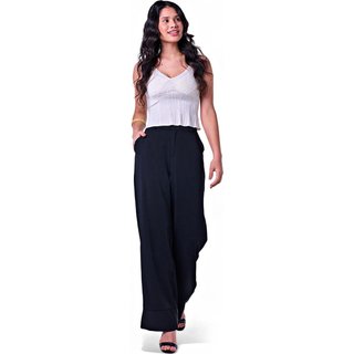 Calça Pantalona Feminina Preto Incolor