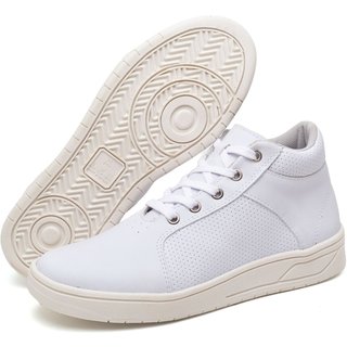 Tênis Feminino Casual Cano Alto Botinha Conforto Branco