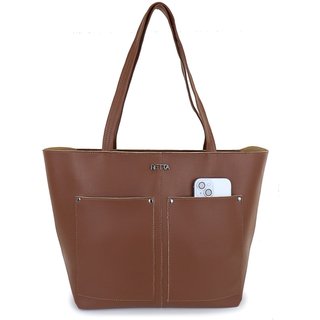 Bolsa Feminina Grande Para Faculdade ou Trabalho Alça Tiracolo e Ombro Espaçosa Retta Oficial Caramelo
