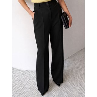 Calça Wide Leg Pantalona Alfaiataria Feminina Dra Maia Preta