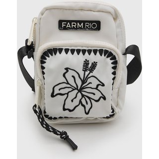 Bolsa Pequena FARM Da Gema Surfar Floral Branca