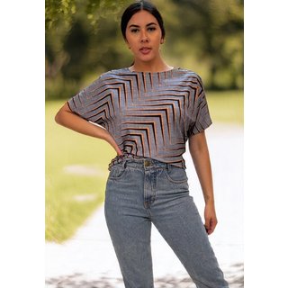 Blusa Básica Morcego Malha Gola Canoa Manga Curta Murici