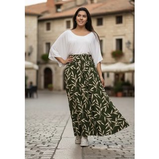 Saia Cabanafree Longa Viscose Tie Dye Musgo