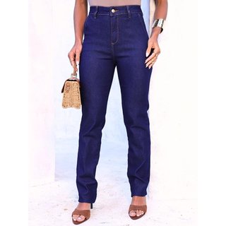Calça Jeans Feminina Reta Lavagem Escura