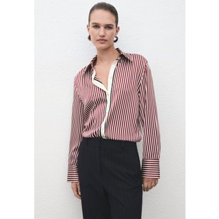 Camisa Feminina Mango Margaret Listrada Vinho