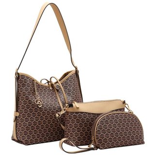 Bolsa Feminina Chenson New Monograma Dupla Face Kit 3 Peças 3485430 Café