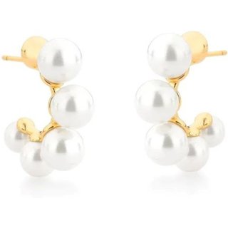 Infantil - Brinco Argola 5 Pérolas P Semijoia Banhada a Ouro 18K Ania Store
