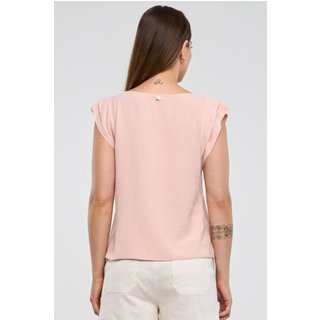 Blusa PKS Manga Curta Viscose Com Linho Rosê