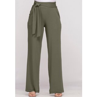 Calça Pantalona Cós largo Bolsos B’Bonnie Sheila Verde Militar