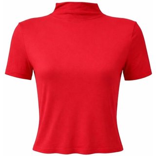 Blusa Manga Curta Básica Feminina Lunender 00665 Vermelha