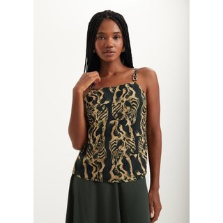 Blusa Estampada Em Viscose Com Enfeite Nas Alças