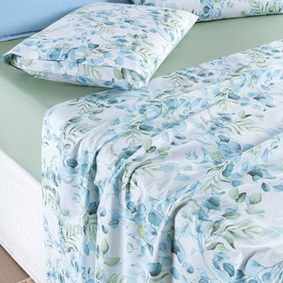 Jogo Cama Lençol Casa Scarpa Maris Queen Percalle 200 Fios Estampado 4 Peças Forest Verde