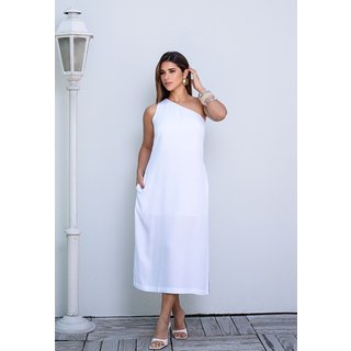 Vestido Midi Ombro Só BBonnie Leticia Branco