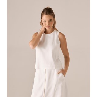 Regata Makenji Detalhe Fechamento Com Botao Costas Feminina Off White
