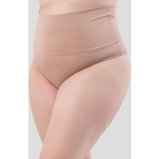 Calcinha Cinta Plus Size Cós Alto Suplex Compressão Cintura Alta Bege