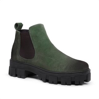 Bota Chelsea Feminina Malbork Verde com Solado Tratorado 24788FNV