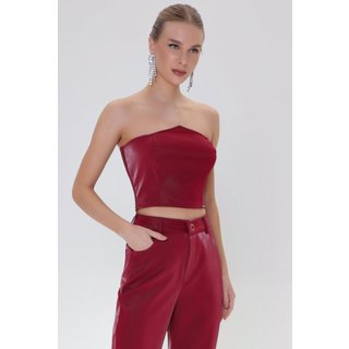 CROPPED SEXY COURO PU CHERRY CHERRY Gatabakana