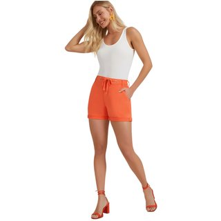 Shorts Feminino Sarja Boyfriend Lunender Com Cadarço