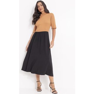 Vestido Feminino Preto Em Viscose Plana Quintess