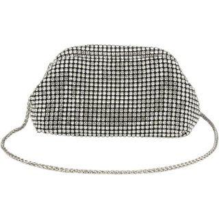 Bolsa de Festa Clutch Strass Preto com Prata - Seline