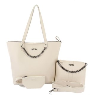 Bolsa Feminina Bolsa Saco Transversal e Porta cartão Retta Marfim