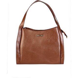 Bolsa Andrea Vinci De Mão Em Couro Liso Helena - Whisky