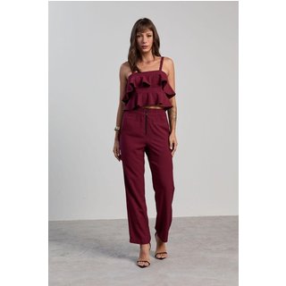 Calça Com Ziper Frontal Ritmi Studio Bordô