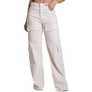 Calça Sarja Sawary Wide Leg - 281285 - Bege - Sawary