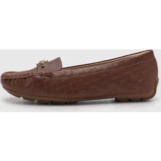 Mocassim Feminino Modare Texturizado Com Detalhe Metálico Marrom
