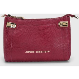 Bolsa Feminina Jorge Bischoff Média Texturizada Vinho