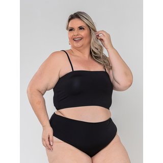 Biquíni Jovem Plus Size GARAIS MODA Preto Faixa Com Bojo Cintura Alta Feminino Moda Verão Premium