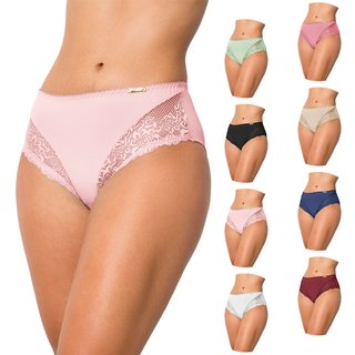 Kit 5 Tangas Tetê Variedades Cintura Alta Detalhes em renda nas laterais Forro 100% Algodão Confortável