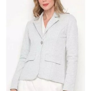 Blazer Moletom Alongado cinza