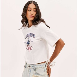Camiseta Cropped Easy Lança Perfume Pr26 Off White Feminino
