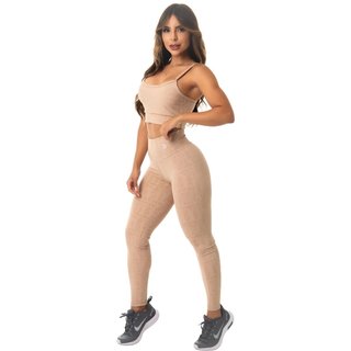 Conjunto Legging Fitness Academia Jacquard Textura Geada