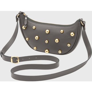 Bolsa Shoulder Couro Mariart Pequi Cinza