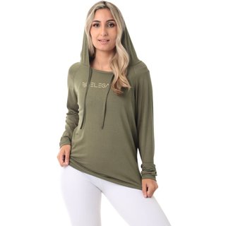 Blusa Feminina Manga Longa Elegance Verde Militar