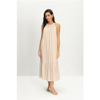 Vestido feminino longo de cetim Essendi -Natural Off-white