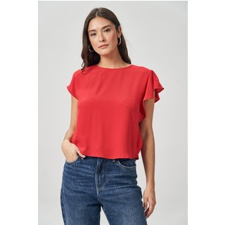 Blusa com Babado Feminina Acostamento