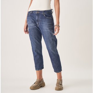Calça Jeans Mom Capri Cintura Alta