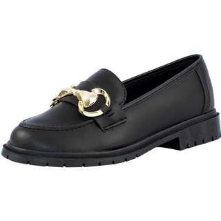 Mocassim Feminino Tratorado Boyfriend Lumiss Sapato Flat Loafer Confort Preto