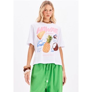 Camiseta My Favorite Oversized Alongada Branca