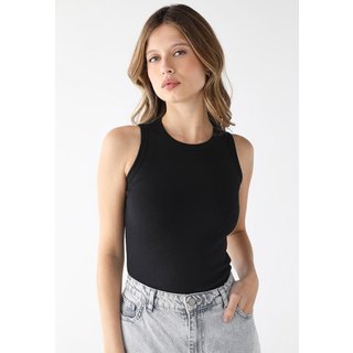Blusa Básica Levosch Regata Ribana Algodão Premium Preto