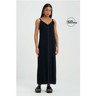 Vestido Midi Feminino Minimalista Marialícia Preto