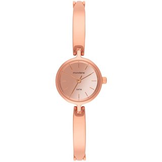 Relógio Feminino Bracelete Espelhado Rosé Mondaine