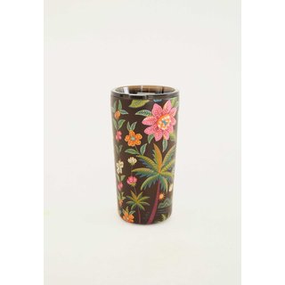 Copo FARM Samba das Araras Floral Preto