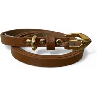 Cinto Feminino em Couro Fino 002 Caramelo