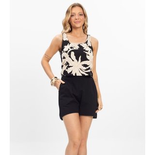 Conjunto Regata com Shorts Feminino Rovitex Preto