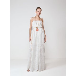 Vestido Longo Amplo Bordado Colcci Off Shell