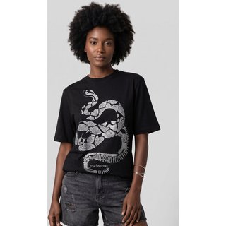 Camiseta Feminina My Favorite Estampa Serpente Preta